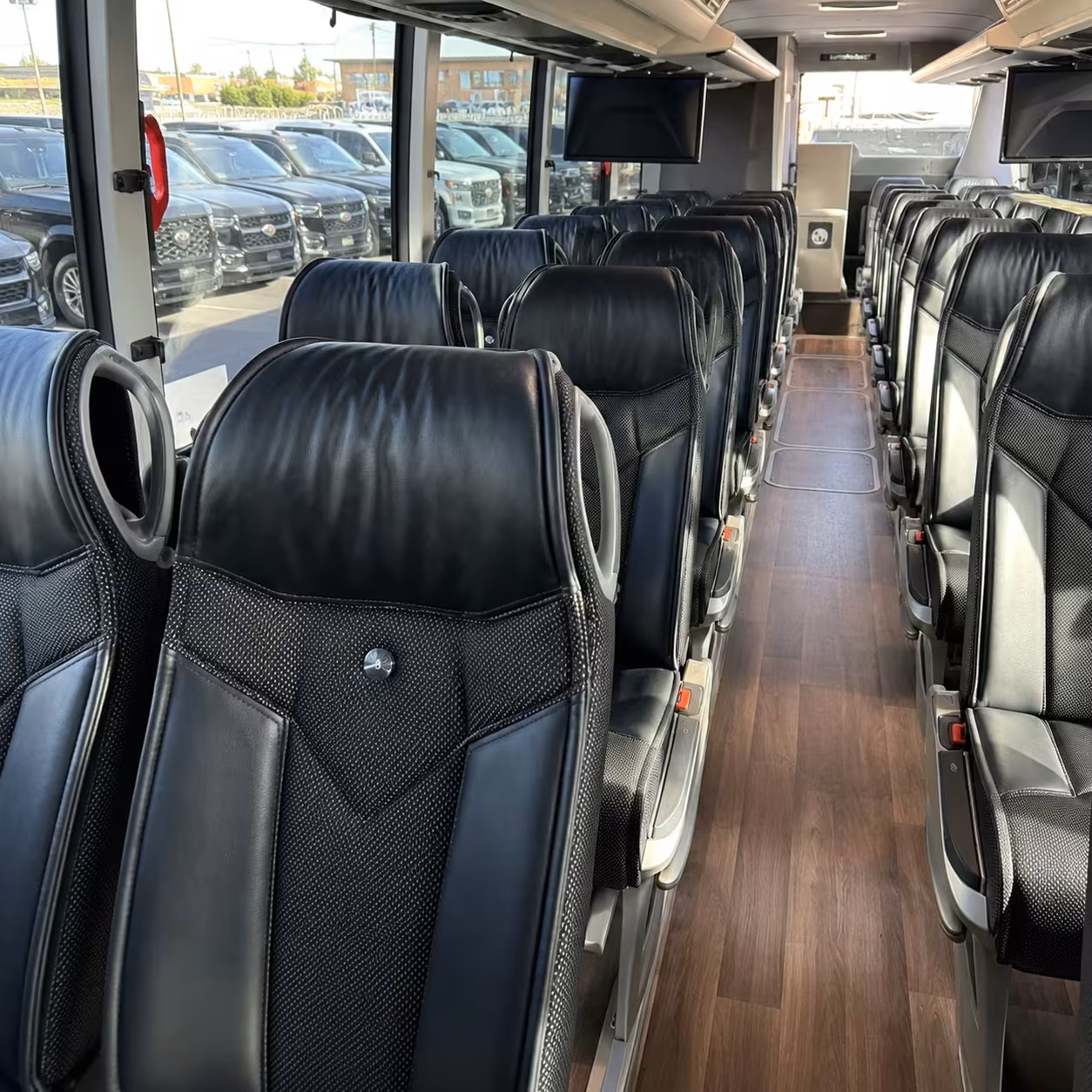 56 passenger charter bus inside