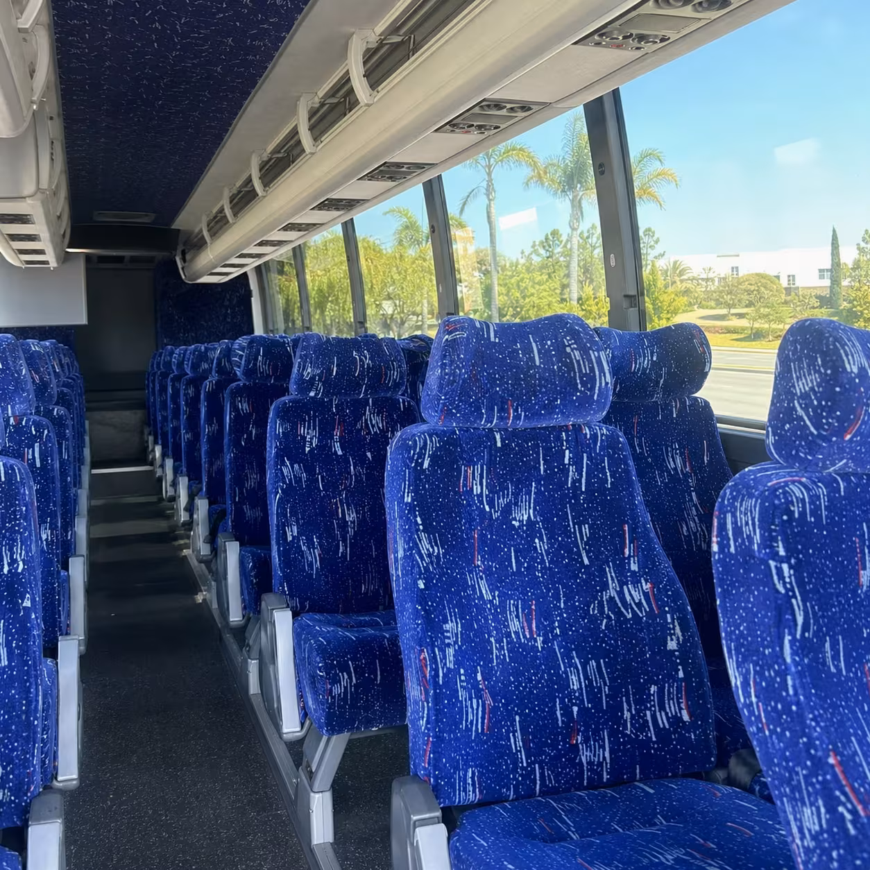 56 passenger charter bus interior