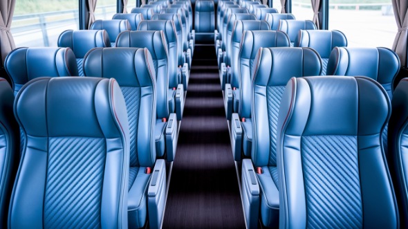 56 passenger charter bus interior view